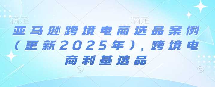 亚马逊跨境电商选品案例(更新2025年2月)，跨境电商利基选品-佳佳云创网