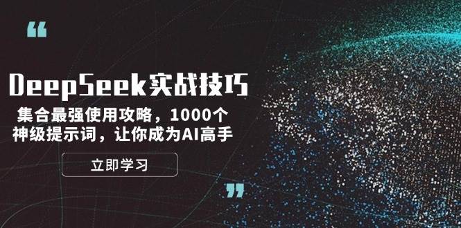 DeepSeek实战技巧：集合最强使用攻略，1000个神级提示词，让你成为AI高手-佳佳云创网