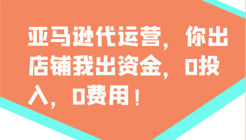 亚马逊代运营，你出店铺我出资金，0投入，0费用，无责任每天300分红，赢亏我承担-佳佳云创网