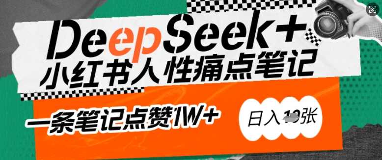 AI赋能小红书爆款秘籍：用DeepSeek轻松抓人性痛点，小白也能写出点赞破万的吸金笔记，日入多张-佳佳云创网