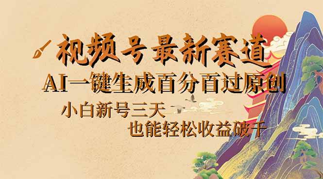 （14363期）视频号最新爆火赛道，AI一键生成百分百过原创，小白新号三天，也能轻松…-佳佳云创网