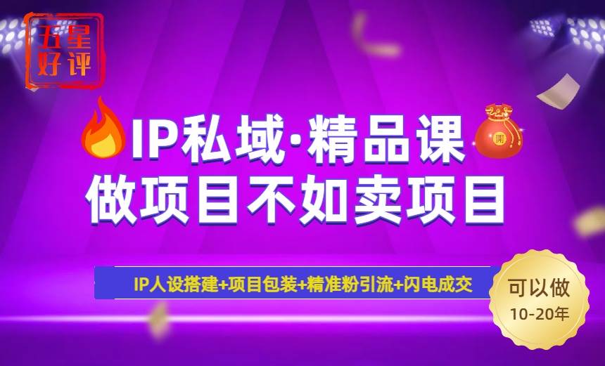 （14406期）2025年“IP私域·密训精品课”，日赚3000+小白避坑年赚百万，暴力引流…-佳佳云创网