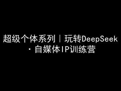 超级个体系列，玩转DeepSeek·自媒体IP训练营，deepseek教程-佳佳云创网