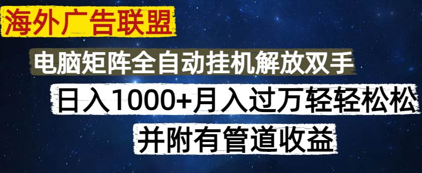（14540期）海外广告联盟每天几分钟日入1000+无脑操作，可矩阵并附有管道收益-佳佳云创网