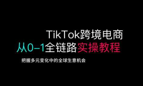 TikTok跨境电商从0-1全链路全方位实操教程，把握多元变化中的全球生意机会-佳佳云创网