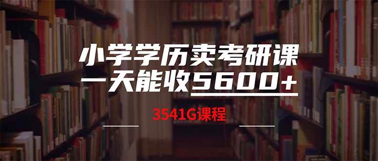 （14561期）小学学历卖考研课程，一天收5600（附3580G考研合集）-佳佳云创网