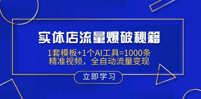 （14131期）实体店流量爆破秘籍：1套模板+1个AI工具=1000条精准视频，全自动流量变现-佳佳云创网