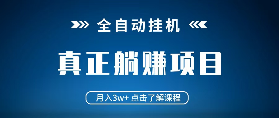 全自动挂机项目 月入3w+ 真正躺平项目 不吃电脑配置 当天见收益-佳佳云创网