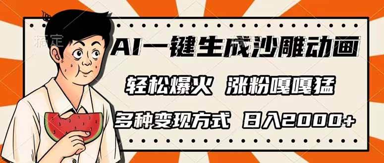 （14161期）AI一键生成沙雕动画，单视频破千万播放，多种变现方式，日入2000+-佳佳云创网