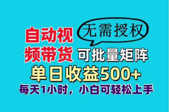 （14229期）自动视频带货，可批量矩阵，单日收益500+、轻松实现睡后收益，小白可…-佳佳云创网