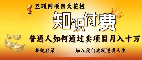 互联网项目天花板，知付付费项目，普通人如何通过卖项目月入十个，拒绝韭菜【揭秘】-佳佳云创网