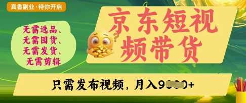 京东短视频带货，开启零门槛躺Z新时代【揭秘】-佳佳云创网