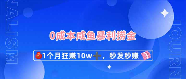 0成本闲鱼暴利捞金，1个月狂赚10W+，秒发秒赚新玩法-佳佳云创网