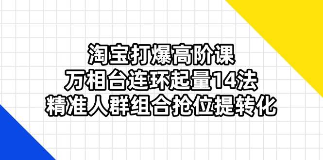 （14298期）淘宝打爆高阶课：万相台连环起量14法，精准人群组合抢位提转化-佳佳云创网