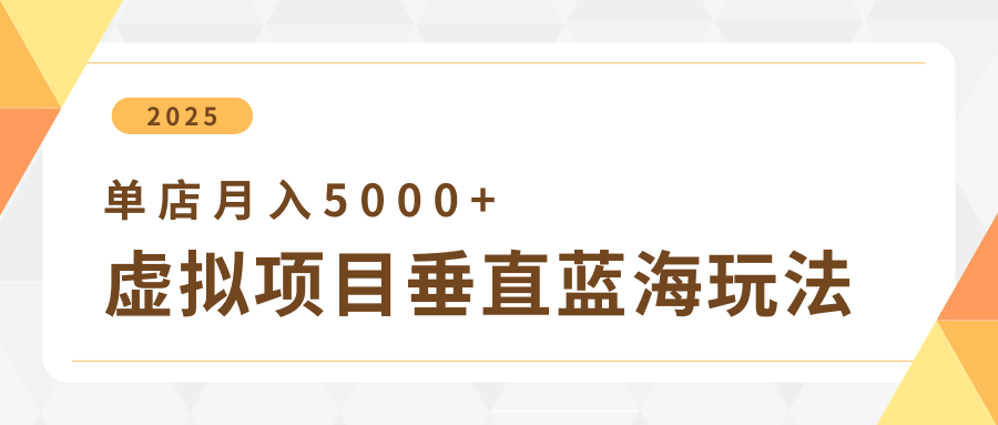 4月虚拟项目垂直玩法，冷门爆品+垂直蓝海，单店月入5000+-佳佳云创网