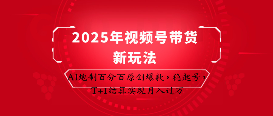 2025年视频号带货新玩法：AI炮制百分百原创爆款，稳起号，T+1结算实现月入过万-佳佳云创网