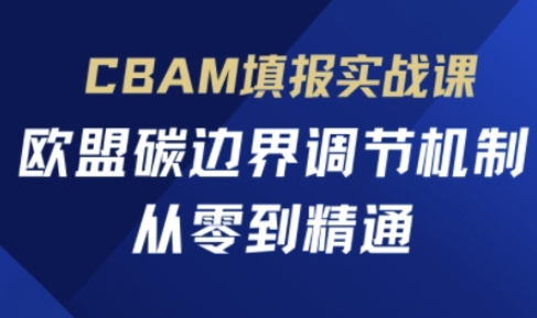 CBAM填报实战课，欧盟碳边界调节机制，从零到精通-佳佳云创网