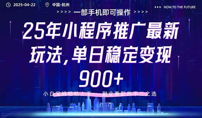 （14494期）25年小程序推广最新玩法，单日稳定变现900+，小白轻松上手-佳佳云创网