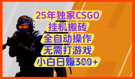 25年独家CSGO挂G搬砖，全自动操作，无需打游戏，小白日入3张+【揭秘】-佳佳云创网