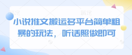 小说推文搬运多平台简单粗暴的玩法，听话照做即可-佳佳云创网