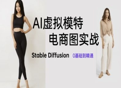 AI虚拟模特电商图实战，AI绘画Stable Diffusion 0基础到精通-佳佳云创网