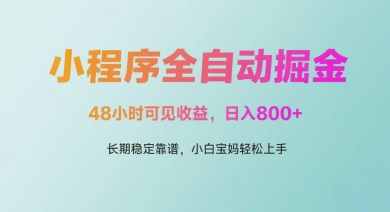 微信小程序全自动掘金，48小时可见收益，日入多张，长期稳定靠谱，小白宝妈轻松上手【揭秘】-佳佳云创网