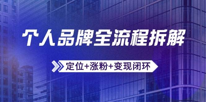 个人品牌全流程拆解：定位+涨粉+变现闭环，微信生态运营与资源整合-佳佳云创网
