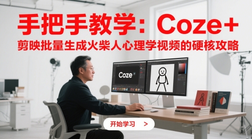 手把手教学：Coze + 剪映批量生成火柴人心理学视频的硬核攻略-佳佳云创网
