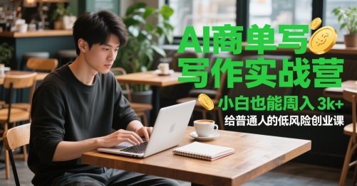 AI商单写作实战营，小白也能周入3k+，给普通人的低风险创业课-佳佳云创网
