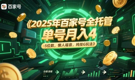 2025年百家号全托管，单号月入4-5位数，懒人福音，纯挂G玩法【揭秘】-佳佳云创网