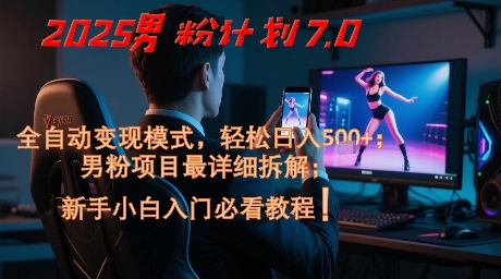 2025男粉计划7.0，全自动变现模式，轻松日入5张+，新手小白必看课程-佳佳云创网