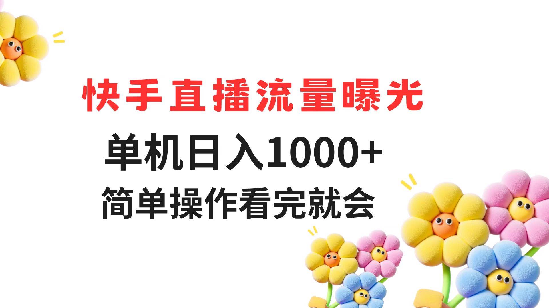 （14931期）快手直播流量曝光 单机日入1000+ 简单操作 看完就会-佳佳云创网