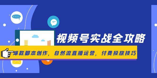 视频号实战全攻略，爆款脚本创作，自然流直播运营，付费投放技巧-佳佳云创网