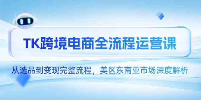TK跨境电商全流程运营课，从选品到变现完整流程，美区东南亚市场深度解析-佳佳云创网