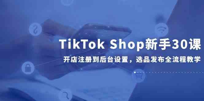 TikTok Shop新手30课，开店注册到后台设置，选品发布全流程教学-佳佳云创网