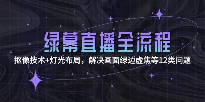 （15044期）绿幕直播全流程：抠像技术+灯光布局，解决画面绿边虚焦等12类问题-佳佳云创网