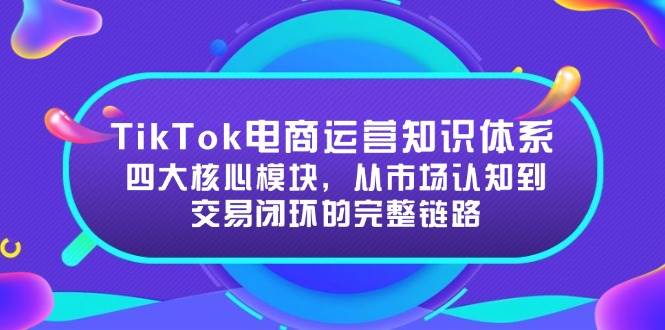 （15065期）TikTok电商运营知识体系：四大核心模块，从市场认知到交易闭环的完整链路-佳佳云创网