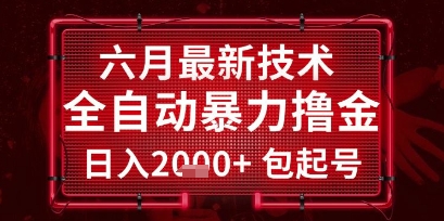 六月最新技术全自动暴力撸金，稳定日入2k+包起号，长期稳定【揭秘】-佳佳云创网