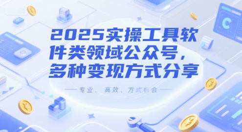 2025实操工具软件类领域公众号，多种变现方式分享-佳佳云创网