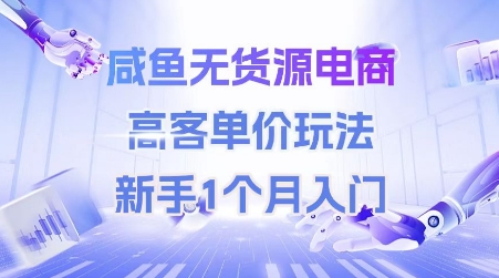 咸鱼无货源电商，高客单价玩法，新手1个月入门-佳佳云创网