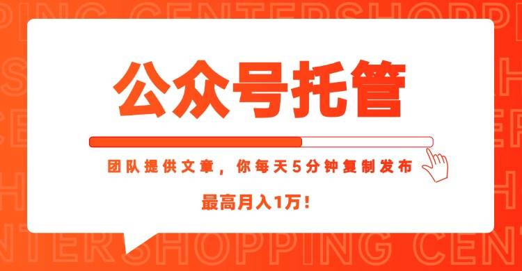 （15109期）【公众号托管 】我提供文章，你每天５分钟复制发布，最高月入1W-佳佳云创网