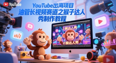 YouTube出海项目，油管长视频赛道之猴子达人秀制作教程-佳佳云创网