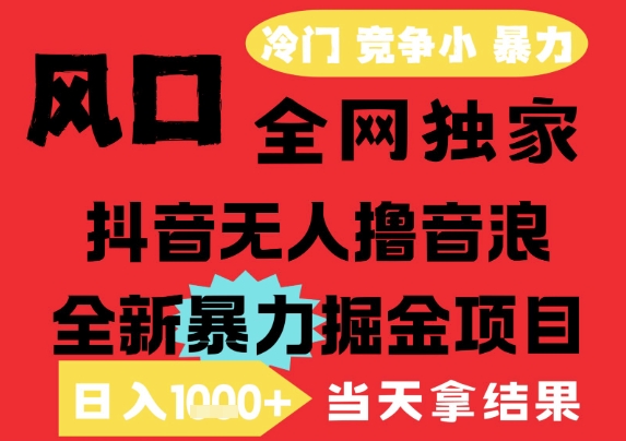 25年6月高爆抖音无人直播最新撸音浪掘金项目，解放双手小白可做，无脑日入1k+，门槛低【揭秘】-佳佳云创网