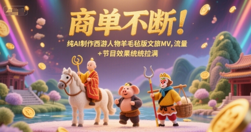 商单不断！纯AI制作西游人物羊毛毡版文旅MV，流量+节目效果统统拉满-佳佳云创网