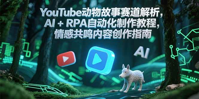 YouTube动物故事赛道解析，AI+RPA自动化制作教程，情感共鸣内容创作指南-佳佳云创网