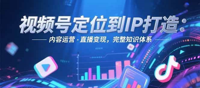 视频号定位到IP打造：账号搭建-内容运营-直播变现，完整知识体系-佳佳云创网