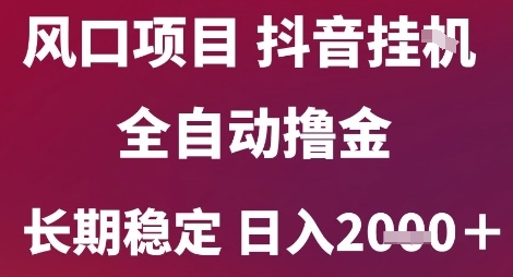 风口项目，六月最新玩法抖音无人挂G，全自动撸金，长期稳定 日入2k+【揭秘】-佳佳云创网