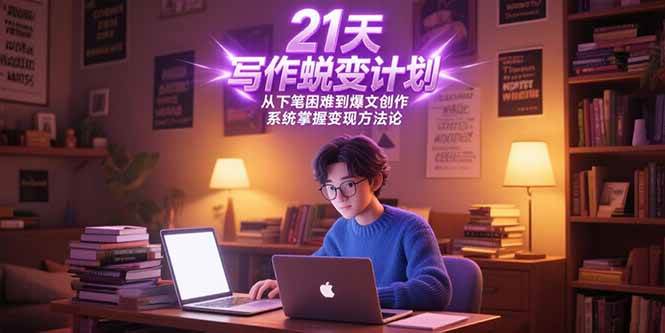 （15204期）21天写作蜕变计划，从下笔困难到爆文创作，系统掌握变现方法论-佳佳云创网