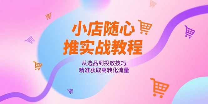 （15205期）小店随心推实战教程，从选品到投放技巧，精准获取高转化流量-佳佳云创网