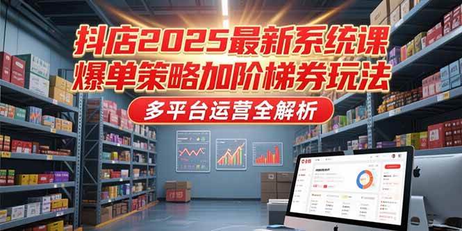 （15214期）抖店2025最新系统课，爆单策略加阶梯券玩法，多平台运营全解析-佳佳云创网